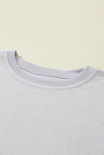 Load image into Gallery viewer, Light Grey Ribbed Corduroy Oversized Sweatshirt