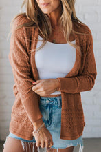 Load image into Gallery viewer, Lapis Mix Pattern Hollowed Knit Open Front Cardigan
