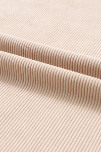 Apricot Ribbed Corduroy Oversized Sweatshirt