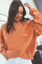 Load image into Gallery viewer, Orange Ribbed Corduroy Oversized Sweatshirt