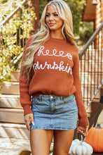 Load image into Gallery viewer, White Hello Pumpkin Graphic Sweater