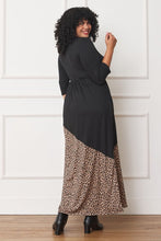 Load image into Gallery viewer, Asymmetrical Leopard Accent Maxi Dress