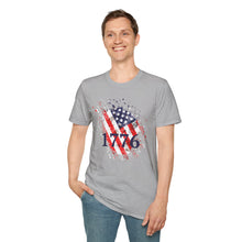 Load image into Gallery viewer, Patriotic 1776 T-Shirt, Celebratory Shirt, Independence Day Tee, 4th of July Apparel, Vintage American Flag Top, Unisex Casual Wear