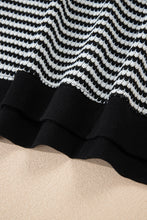 Load image into Gallery viewer, Red Stripe Ribbed Trim Drop Shoulder Long Sleeve Oversize Top