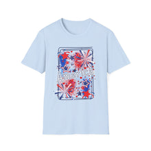 Load image into Gallery viewer, Patriotic Celebration T-Shirt, USA Shirt, Fourth of July Tee, Fireworks Graphic Tee, Summer Casual Wear, American Pride Clothing