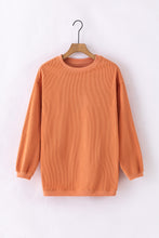 Load image into Gallery viewer, Orange Ribbed Corduroy Oversized Sweatshirt