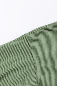 Grass Green Ribbed Corduroy Oversized Sweatshirt