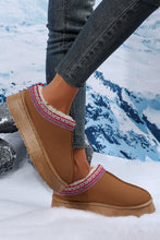Load image into Gallery viewer, Chestnut Contrast Print Suede Plush Lined Snow Boots