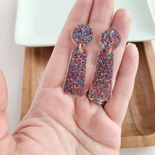 Load image into Gallery viewer, Mia Earrings - Rainbow Glitter