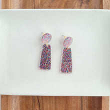 Load image into Gallery viewer, Mia Earrings - Rainbow Glitter