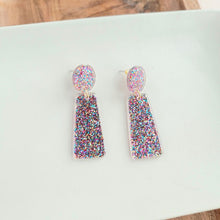 Load image into Gallery viewer, Mia Earrings - Rainbow Glitter