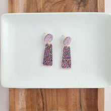 Load image into Gallery viewer, Mia Earrings - Rainbow Glitter