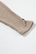 Load image into Gallery viewer, Pale Khaki Rib Textured Henley Knit Top