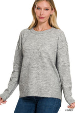 Load image into Gallery viewer, Melange Hi-Low hem Round Neck Sweater