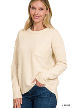 Load image into Gallery viewer, Melange Hi-Low hem Round Neck Sweater