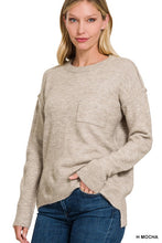 Load image into Gallery viewer, Melange Hi-Low hem Round Neck Sweater