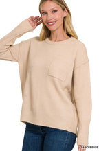 Load image into Gallery viewer, Melange Hi-Low hem Round Neck Sweater