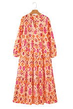 Load image into Gallery viewer, Orange Western Abstract Geometric Printed Maxi Dress