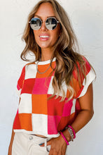 Load image into Gallery viewer, White Color Block Cap Sleeve Sweater