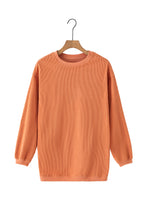 Load image into Gallery viewer, Orange Ribbed Corduroy Oversized Sweatshirt