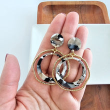 Load image into Gallery viewer, Georgia Earrings - Ivory &amp; Slate