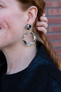 Georgia Earrings - Ivory & Slate