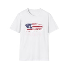 Load image into Gallery viewer, Patriotic Unisex Softstyle T-Shirt | USA Flag Tee | Independence Day, Memorial Day, Gift for Veterans, Casual Wear, Summer Style