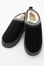 Load image into Gallery viewer, Black Contrast Print Suede Plush Lined Snow Boots