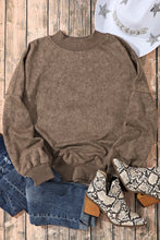 Load image into Gallery viewer, Brown Drop Shoulder Crew Neck Pullover Sweatshirt