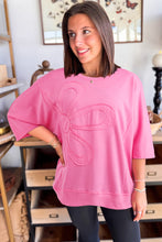 Load image into Gallery viewer, Clearly Aqua Floral Patched Half Sleeve Tunic Top