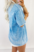 Load image into Gallery viewer, Blue USA Star Print Mineral Washed Cotton Tee