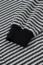 Load image into Gallery viewer, Red Stripe Ribbed Trim Drop Shoulder Long Sleeve Oversize Top