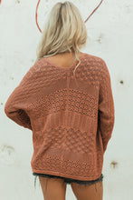 Load image into Gallery viewer, Lapis Mix Pattern Hollowed Knit Open Front Cardigan