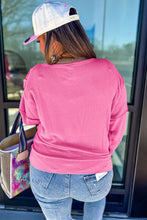 Load image into Gallery viewer, Bonbon Spiral Ribbed Exposed Seam Detail Plus Size Long Sleeve Top