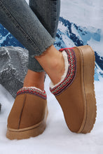Load image into Gallery viewer, Chestnut Contrast Print Suede Plush Lined Snow Boots