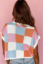 Load image into Gallery viewer, White Color Block Cap Sleeve Sweater
