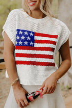Load image into Gallery viewer, Fiery Red Flag Graphic Short Sleeve Sweater Top