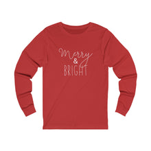 Load image into Gallery viewer, Merry &amp; Bright in White Long Sleeve Top Holiday