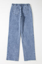 Load image into Gallery viewer, Dusk Blue Foiled Star Patchwork Straight Leg Loose Jeans