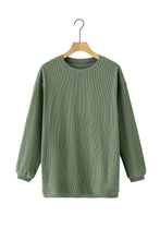 Load image into Gallery viewer, Grass Green Ribbed Corduroy Oversized Sweatshirt