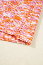 Load image into Gallery viewer, Orange Vibrant Abstract Print Drop Shoulder V Neck Tunic Oversized Sweater
