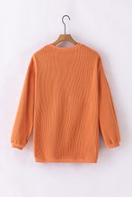 Load image into Gallery viewer, Orange Ribbed Corduroy Oversized Sweatshirt