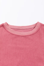 Load image into Gallery viewer, Strawberry Pink Ribbed Corduroy Oversized Sweatshirt