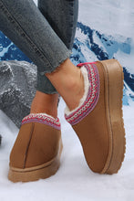 Load image into Gallery viewer, Chestnut Contrast Print Suede Plush Lined Snow Boots