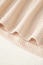 Load image into Gallery viewer, Oatmeal Waffle Patchwork Drop Shoulder Hooded Long Sleeve Top