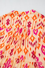 Load image into Gallery viewer, Orange Western Abstract Geometric Printed Maxi Dress