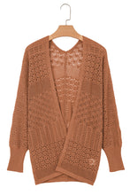 Load image into Gallery viewer, Lapis Mix Pattern Hollowed Knit Open Front Cardigan