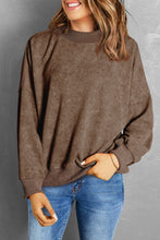 Load image into Gallery viewer, Brown Drop Shoulder Crew Neck Pullover Sweatshirt