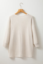 Load image into Gallery viewer, Apricot Waffle Knit Splits Batwing Sleeve Oversized Top