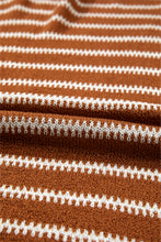 Load image into Gallery viewer, Brown Stripe Drop Shoulder Casual Sweater